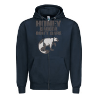 Navy honey badger dont care Zipper Hoodie - artisFamous