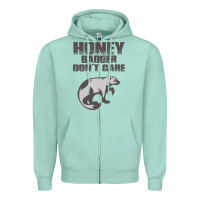 Seafoam honey badger dont care Zipper Hoodie - artisFamous
