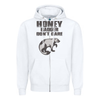 White honey badger dont care Zipper Hoodie - artisFamous