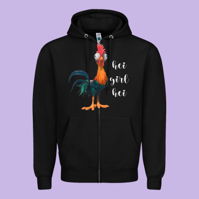 Hei Girl Zipper Hoodie Designed By Artisfamous