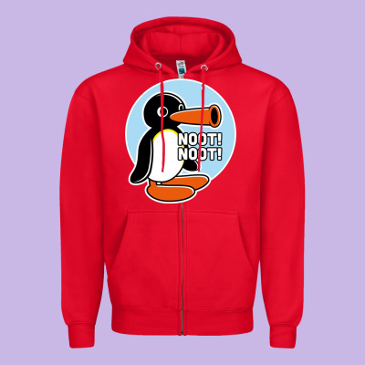 Noot Noot Funny Zipper Hoodie Designed By Artisfamous