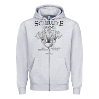 Heather Grey Schrute Farms - The Office Zipper Hoodie - artisFamous