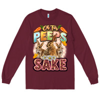 Burgundy Oh for peeps sake Easter Day Long Sleeve Tee - LillyAllenDesigns