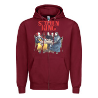 Burgundy retro cult classic Zipper Hoodie - artisFamous