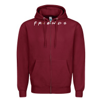 Burgundy Friends Zipper Hoodie - artisFamous