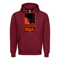 Burgundy Fist Full Of Soul Long Record Player Zipper Hoodie - artisFamous