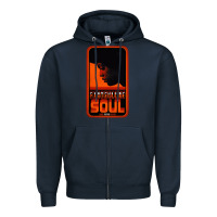 Navy Fist Full Of Soul Long Record Player Zipper Hoodie - artisFamous
