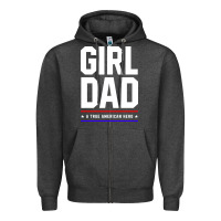 Charcoal Heather Girl Dad A True American Hero - Fathers Day Gift Zipper Hoodie - artisFamous