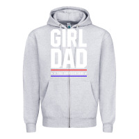 Heather Grey Girl Dad A True American Hero - Fathers Day Gift Zipper Hoodie - artisFamous