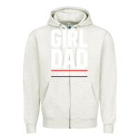 Oatmeal Heather Girl Dad A True American Hero - Fathers Day Gift Zipper Hoodie - artisFamous