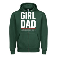 Sports Green Girl Dad A True American Hero - Fathers Day Gift Zipper Hoodie - artisFamous
