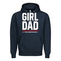 Navy Girl Dad A True American Hero - Fathers Day Gift Zipper Hoodie - artisFamous