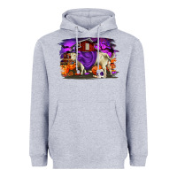 Heather Grey Charolais Bull Halloween Heavyweight Hoodie - RanaPortraitStore