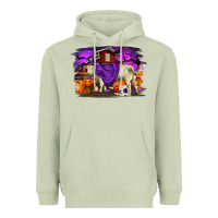 Matcha Charolais Bull Halloween Heavyweight Hoodie - RanaPortraitStore