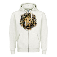 Oatmeal Heather Lion t-shirt  designs Zipper Hoodie - artisFamous