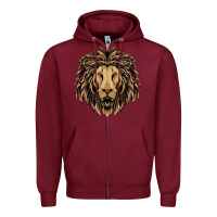 Burgundy Lion t-shirt  designs Zipper Hoodie - artisFamous