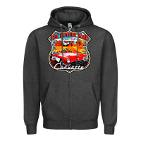 Charcoal Heather CLASSIC CARS ROUTE 66 Zipper Hoodie - artisFamous