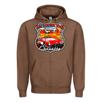 Chestnut CLASSIC CARS ROUTE 66 Zipper Hoodie - artisFamous