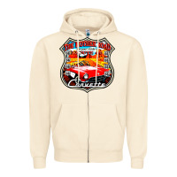 Sandshell CLASSIC CARS ROUTE 66 Zipper Hoodie - artisFamous