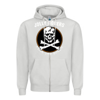 Dove Grey fear the bones Zipper Hoodie - artisFamous