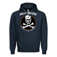 Navy fear the bones Zipper Hoodie - artisFamous