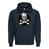 Navy fear the bones Zipper Hoodie - artisFamous