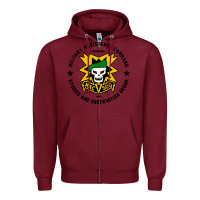 Burgundy macv sog Zipper Hoodie - artisFamous