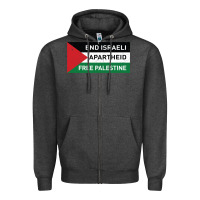 Charcoal Heather end is.rae.li apartheid free pales  flag  t shirt Zipper Hoodie - artisFamous