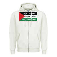 Oatmeal Heather end is.rae.li apartheid free pales  flag  t shirt Zipper Hoodie - artisFamous