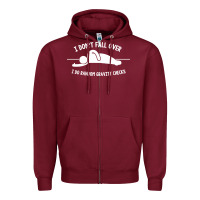 Burgundy i don't fall over i do random gravity checks Zipper Hoodie - artisFamous
