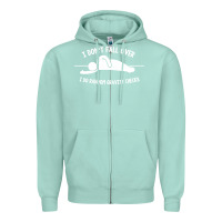 Seafoam i don't fall over i do random gravity checks Zipper Hoodie - artisFamous