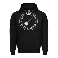 Black Banjo Bluegrass Music Traditional Musician Funny Gift Zipper Hoodie - artisFamous