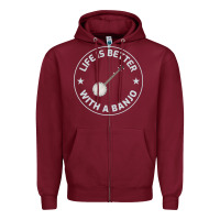 Burgundy Banjo Bluegrass Music Traditional Musician Funny Gift Zipper Hoodie - artisFamous