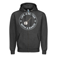 Charcoal Heather Banjo Bluegrass Music Traditional Musician Funny Gift Zipper Hoodie - artisFamous