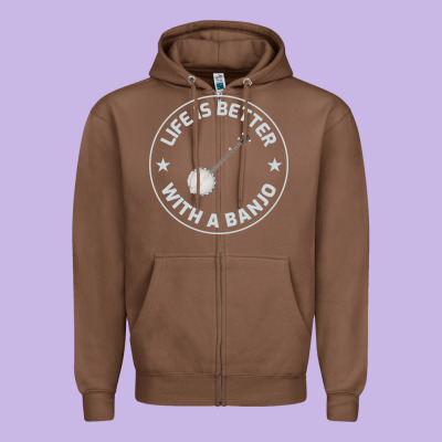 Banjo Bluegrass Music Traditional Musician Funny Gift Zipper Hoodie Designed By Artisfamous
