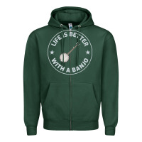 Sports Green Banjo Bluegrass Music Traditional Musician Funny Gift Zipper Hoodie - artisFamous