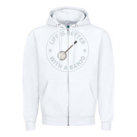 White Banjo Bluegrass Music Traditional Musician Funny Gift Zipper Hoodie - artisFamous