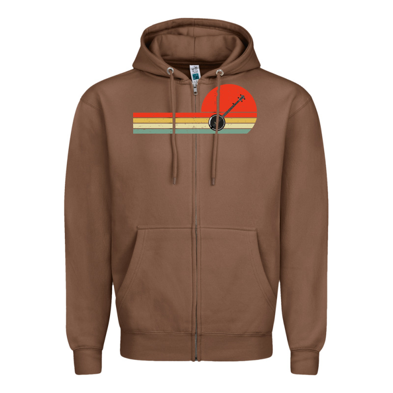Banjo Bluegrass Music Traditional Musician Vintage Retro Zipper Hoodie by artisFamous | Teevron