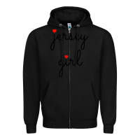 Black new jersey girl on the shore Zipper Hoodie - artisFamous
