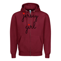 Burgundy new jersey girl on the shore Zipper Hoodie - artisFamous