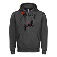 Charcoal Heather new jersey girl on the shore Zipper Hoodie - artisFamous