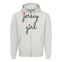 Dove Grey new jersey girl on the shore Zipper Hoodie - artisFamous