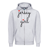 Heather Grey new jersey girl on the shore Zipper Hoodie - artisFamous