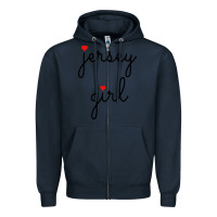 Navy new jersey girl on the shore Zipper Hoodie - artisFamous