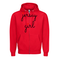 Red new jersey girl on the shore Zipper Hoodie - artisFamous