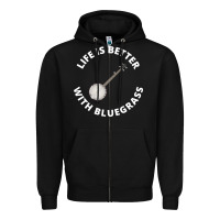 Black Banjo Bluegrass Music Traditional Musician Funny Gift Zipper Hoodie - artisFamous