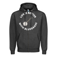 Charcoal Heather Banjo Bluegrass Music Traditional Musician Funny Gift Zipper Hoodie - artisFamous