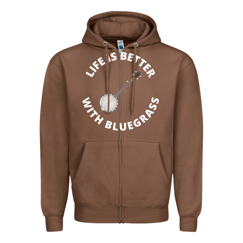 Banjo Bluegrass Music Traditional Musician Funny Gift Zipper Hoodie by artisFamous | Teevron