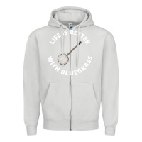 Dove Grey Banjo Bluegrass Music Traditional Musician Funny Gift Zipper Hoodie - artisFamous