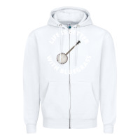 White Banjo Bluegrass Music Traditional Musician Funny Gift Zipper Hoodie - artisFamous